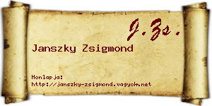 Janszky Zsigmond névjegykártya