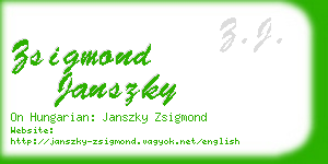 zsigmond janszky business card